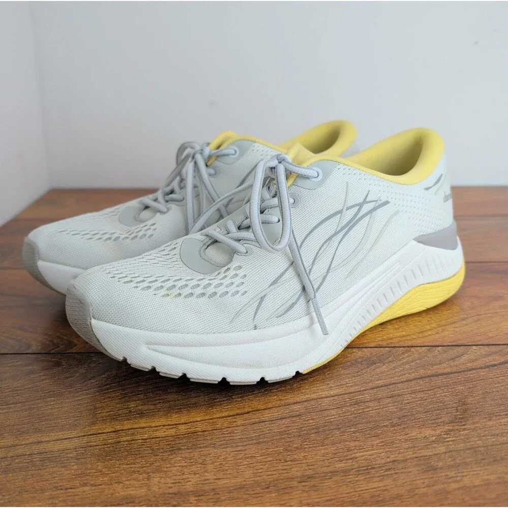 Dansko Women's Pace Mesh Comfort Walking Sneaker Shoes White/Yellow, 40, US 9.5